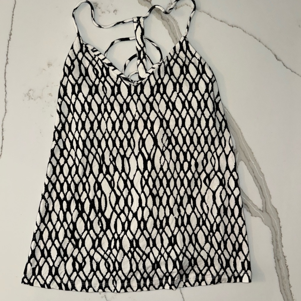 Tart - Black and White Tank with strappy back - Size XS
